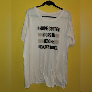 Torrid Cream & Tan  T-Shirt - Size 4 - 26/28 - Pre-owned